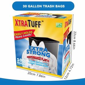 Boxs Of 100 Bags 30 Gallon White Disposable Large Trash Bags For Large Kitchen Trash Can