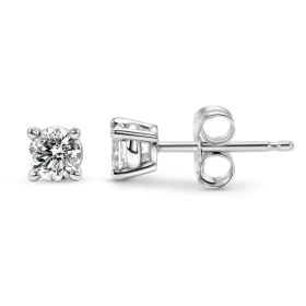 0.25 CTW Round Lab-Grown Diamond Stud Earrings in 14K Gold Over Sterling Silver (F Color, VS Clarity)