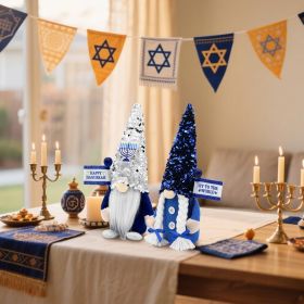 Hanukkah Gnomes Decorations for Home Indoor, Hanukkah Menorah Plush Decor, Jewish, Chanukah Ornaments Jewish Decorations for Party