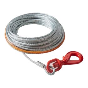 VEVOR Galvanized Steel Winch Cable, 3/8 Inch x 100 Feet 15,200 lbs Breaking Strength, Wire Winch Rope with Swivel Hook, Towing Cable Heavy Duty