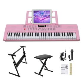 [Do Not Sell on Amazon]GEP-110 61 Key Lighting Keyboard with Piano Stand, Piano Bench, Built In Speakers, Headphone, Microphone, Music Rest