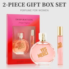 2-Piece Set, Women's Eau De Parfuma Gift Box, Long Lasting Fragrance, Notes Of Watermelon, Pear, Tea, Acai Berry Flavor, For Holiday Gifts, Datin