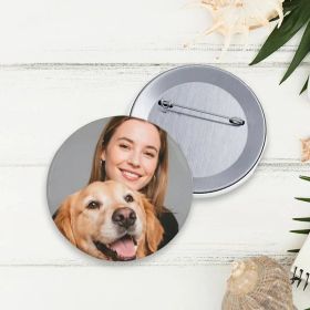 Custom Pet Photo Pins - Cherish Memories with Your Furry Friend - 2.25" / 2 pcs (Must upload the image)