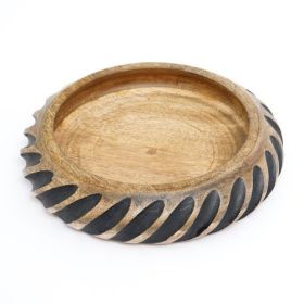 Dannel Handmade Wooden Bowl With Black Filler (Option: 1Pcs)