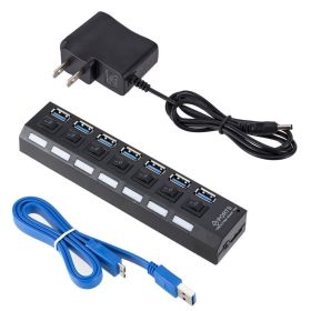 7 Port USB 2.0 / 3.0 Hub Splitter Adapter High Speed For PC Laptop Mac Desktop (Model: USB 3.0 HUB)