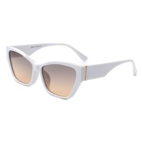 Women Retro Fashion Cat Eye Sunglasses (Color: White)