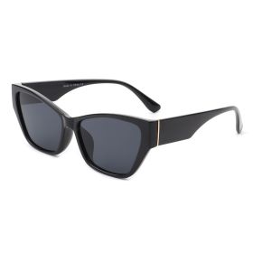 Women Retro Fashion Cat Eye Sunglasses (Color: Black)