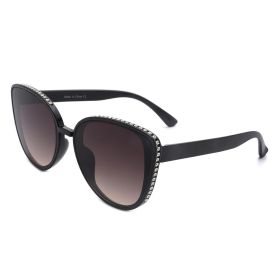 Women Rhinestone Fashion Cat Eye Sunglasses (Color: Smoke)