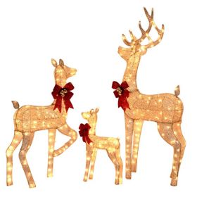 3-Piece Lighted Christmas Reindeer Family Set Outdoor Decorations (default: default title)