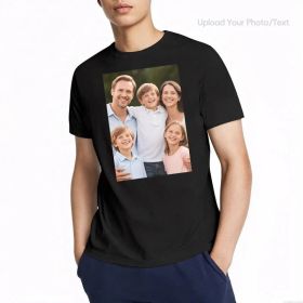Personalized Photo T-Shirt Custom Design 230g Cotton Short Sleeve Photo Upload Wedding Men & Women All Sizes - (Must upload the image) (size: XL)