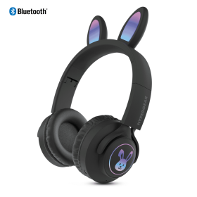 HyperGear Bunny Tracks Wireless Light-Up Headphones (Color: Black)