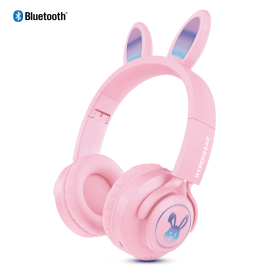 HyperGear Bunny Tracks Wireless Light-Up Headphones (Color: Pink)